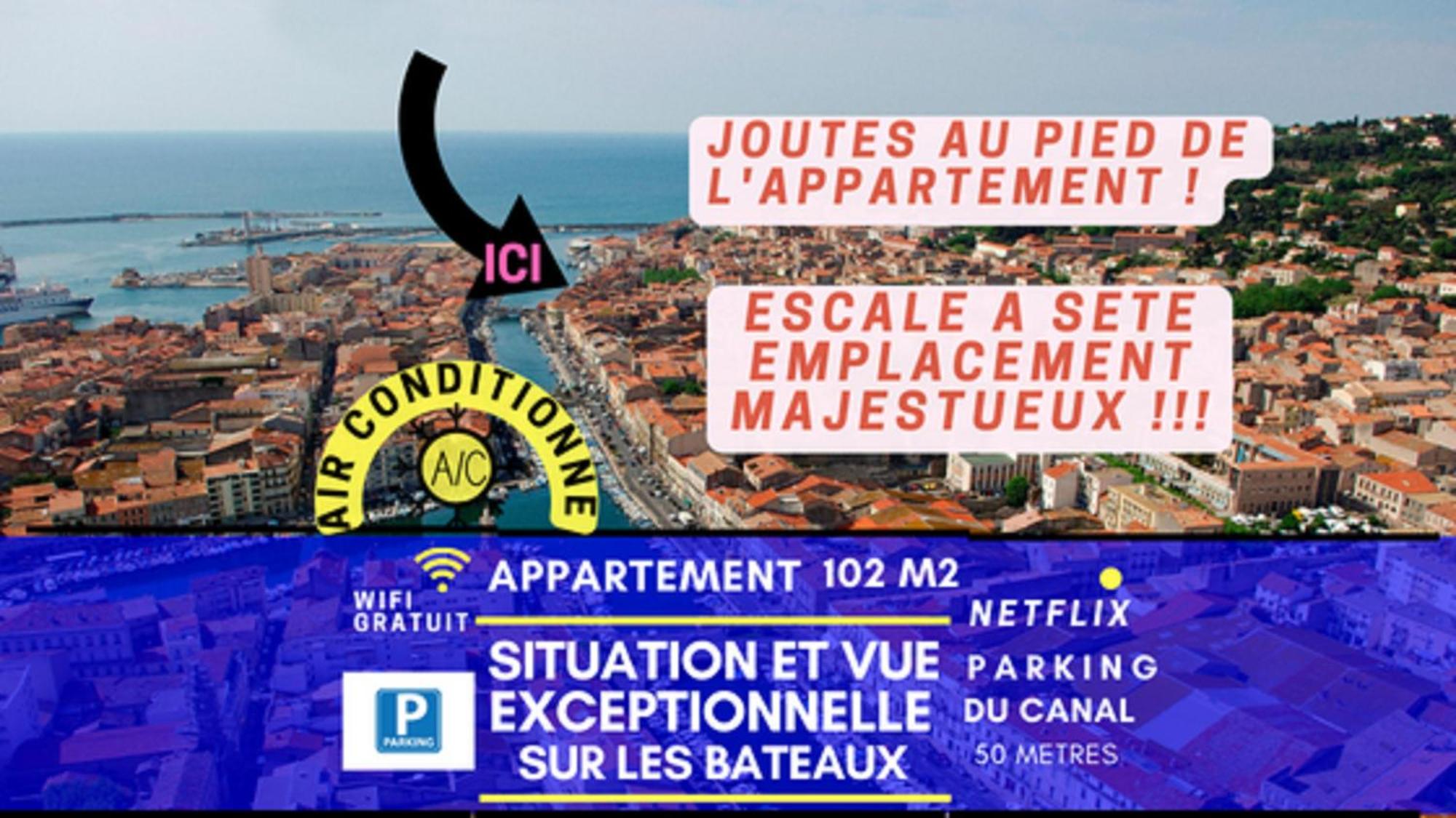 MAGNIFIQUE APPART 102 m2 ART/DÉCO AU BORD DE L'EAU Sète Esterno foto